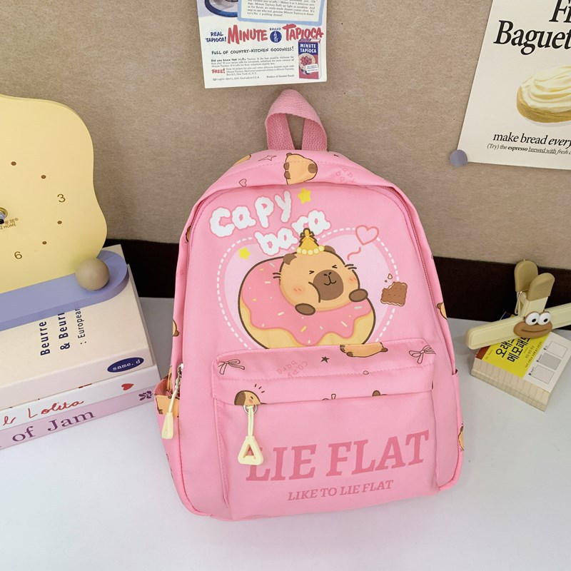 2025 nueva mochila para niños, estilo occidental, lindo Kapibala, mochila para niños y niñas, mochila de bebé impresa de moda