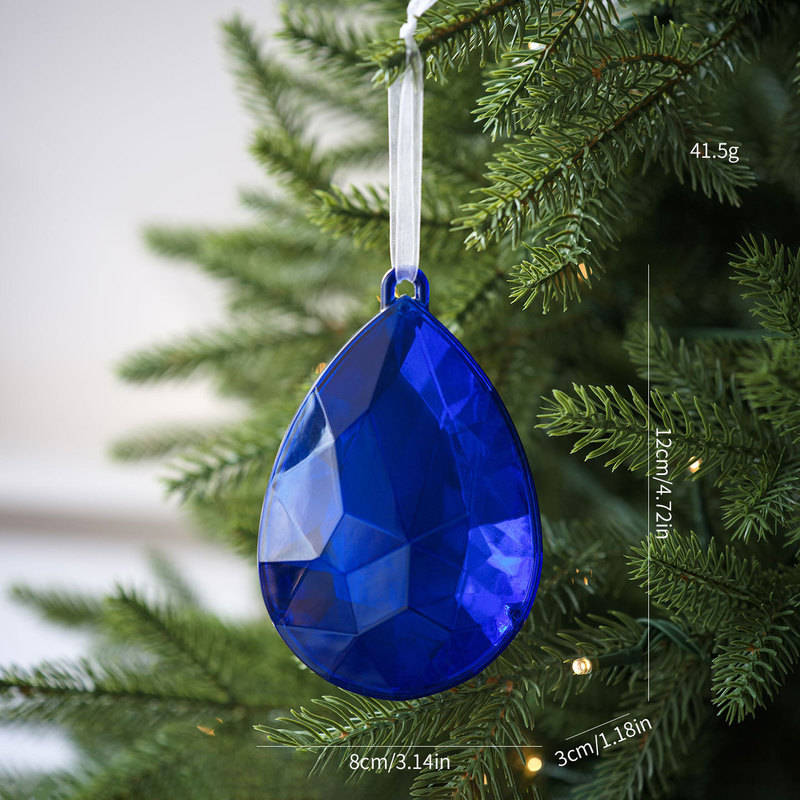 新しいクリスマスツリーペンダントカラフルな光沢のあるアクリルフェイクジェムストーンペンダントクリスマスとバレンタインデーの装飾クロスボーダー|undefined