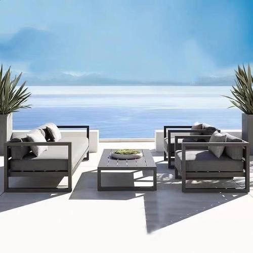 Outdoor Aluminum Sofa Courtyard Villa Waterproof Sunproof Leisure Outdoor Furniture Hotel Sofa