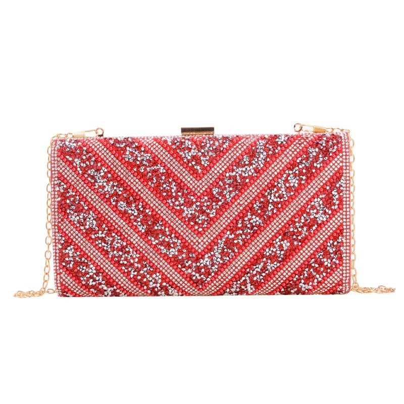 Nuevo paquete de cena de lujo ligero transfronterizo bolsas de mano de damas europeas y estadounidenses con diamantes vestido de fiesta de alta calidad bolsas de cena