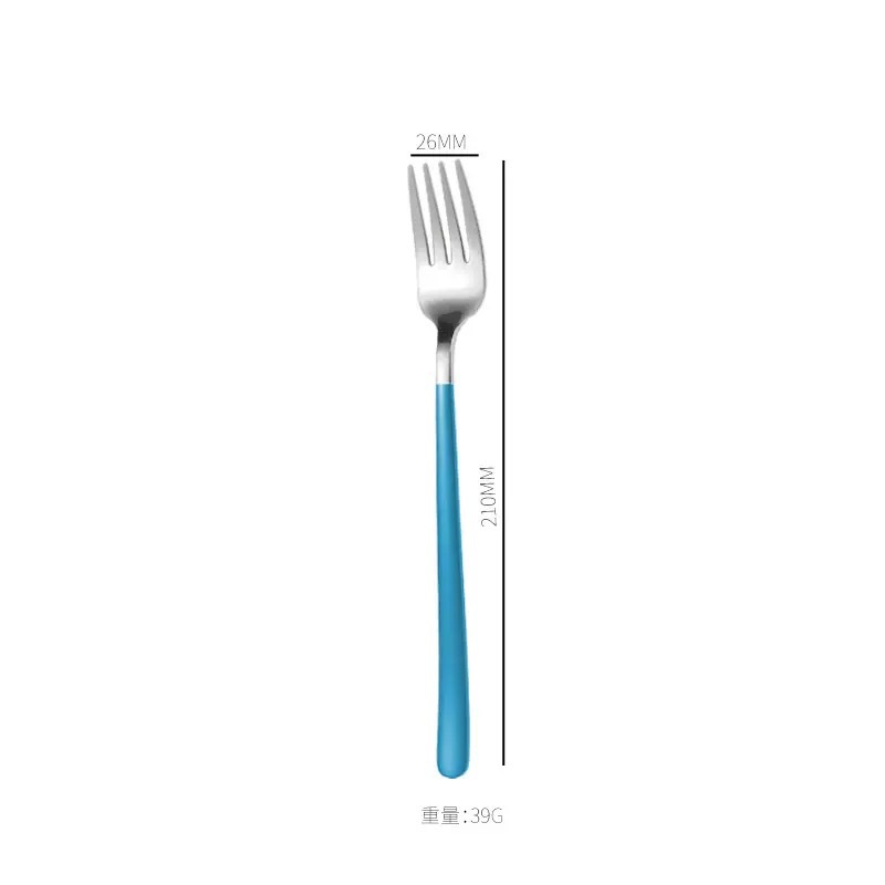 컬러 포크  코리안 스타일 (304 대형) 블루 실버