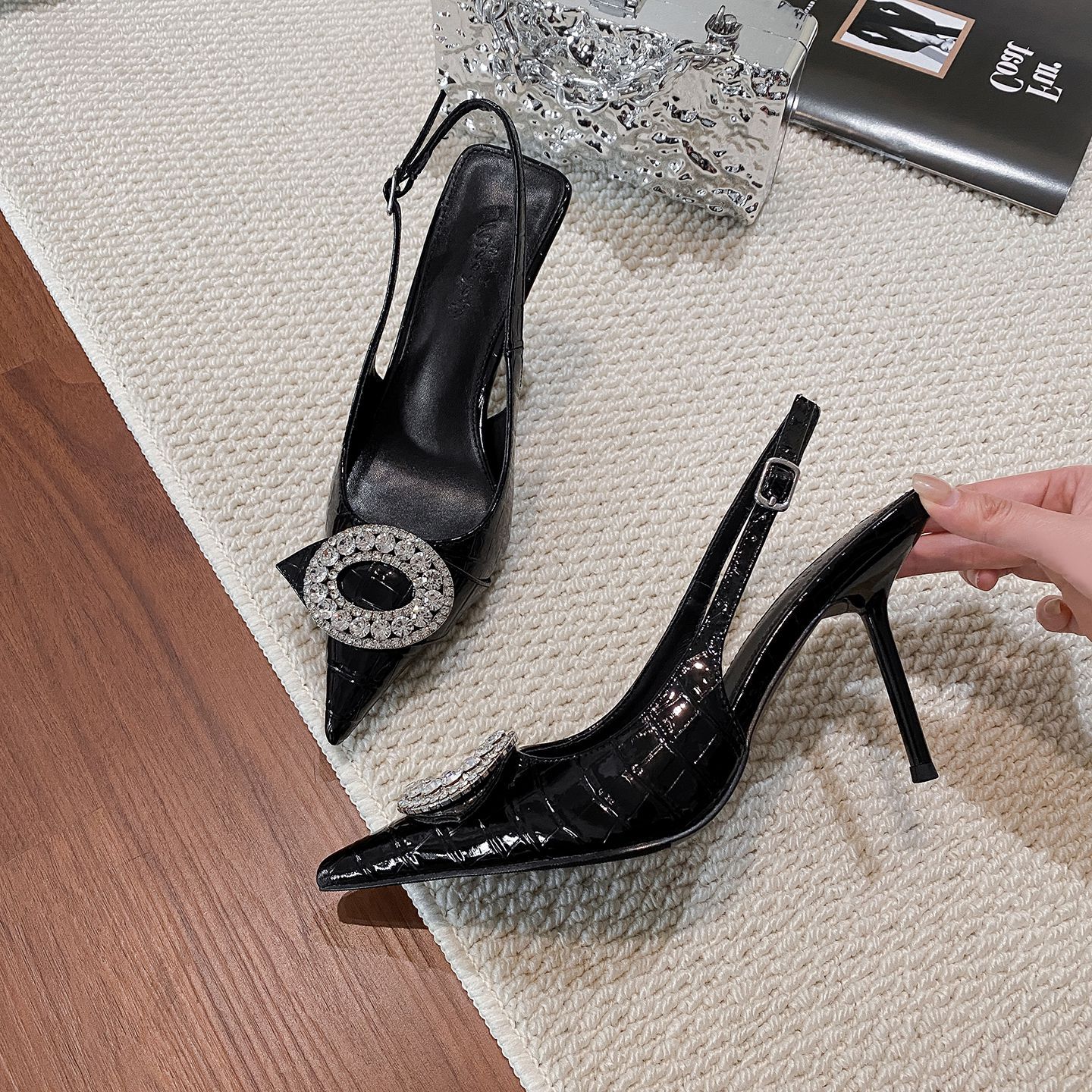 Women's High-heeled Stiletto Sandals Pointed Toe Buckle Strap_voghion.com