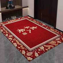 高级圈绒红色门垫加厚入户玄关脚垫红色耐脏防滑地垫比利时绒地毯