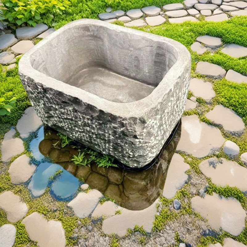 天然一体成型原石花盆小鱼缸高山流水盆自然简约耐用无拼接