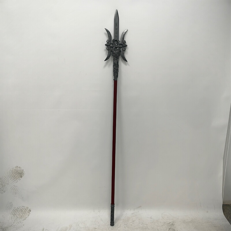 三国兵器周辺165cm大PU吕布方天画シャチ双月シャチ武器模型プラスチック玩具置物|undefined