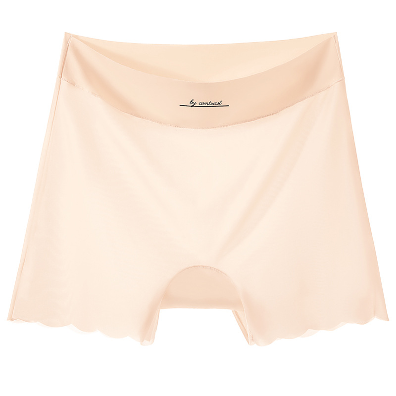 Pantalones de seguridad de seda de hielo sin costuras de gran tamaño, base, entrepierna de algodón antibrillante, ropa interior de seguridad de gran tamaño fina de verano