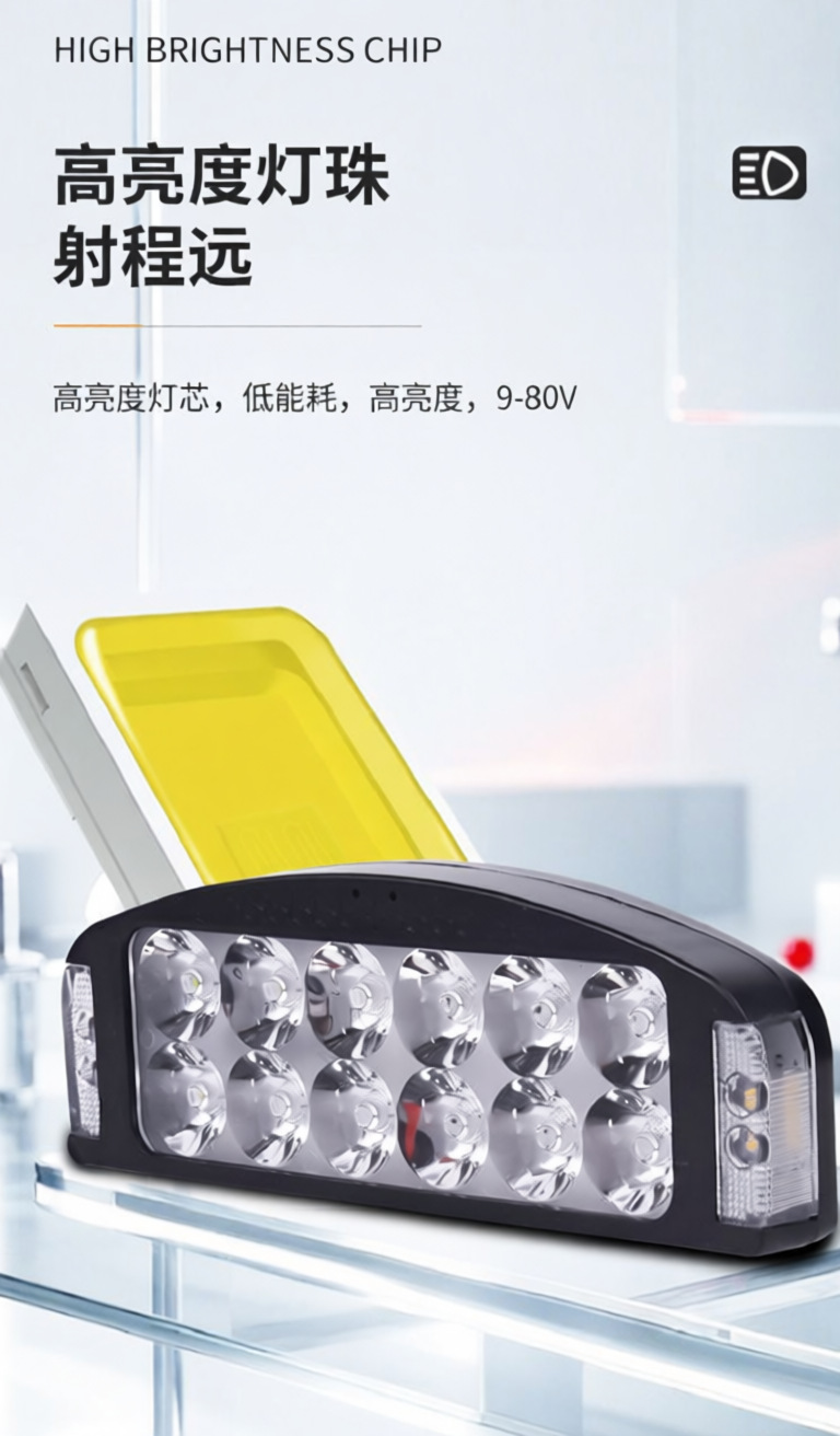 Car LED Spotlight 12V-80V Electric Vehicle Light Truck Reverse Light Tricycle Universal Waterproof Motorcycle Headlight