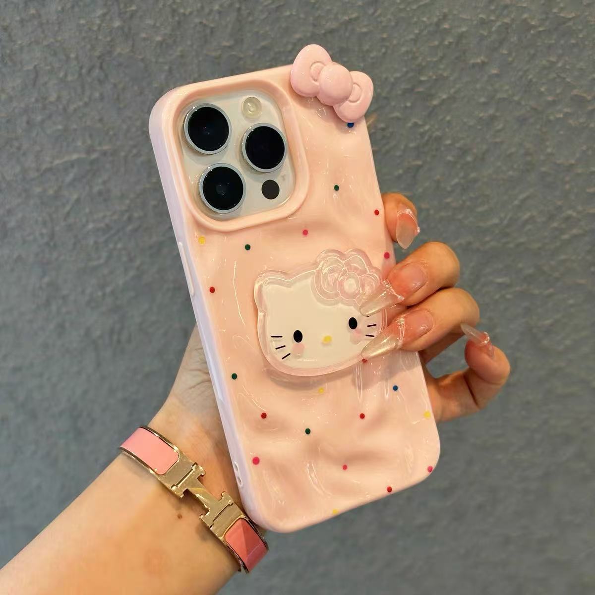 Color dopamina bowknot KT cat apple 16ProMax funda para teléfono móvil 15Pro nuevo 14/13 femenino 15