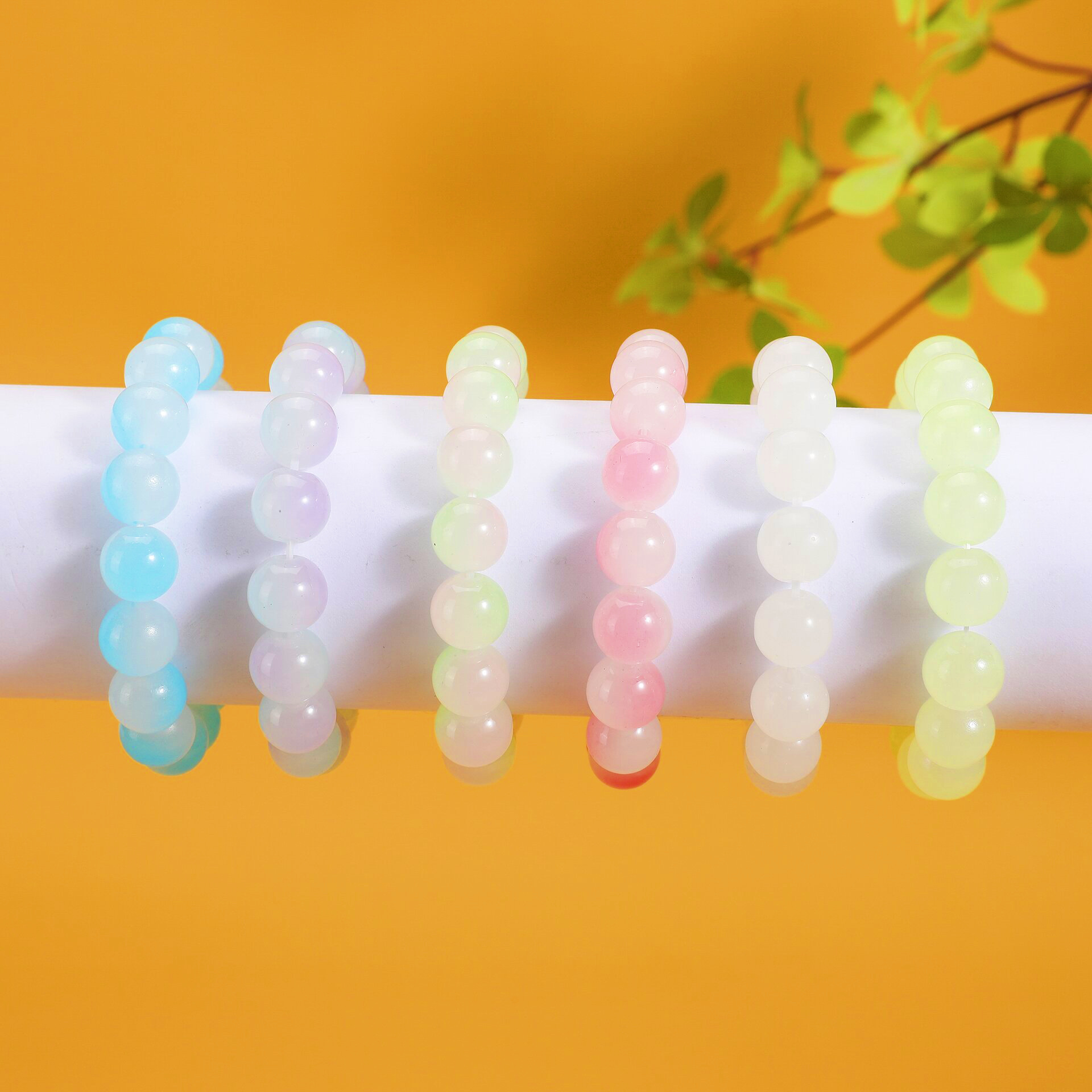 B pulsera de té blanco Qinghuan de dos colores pulsera de cristal cuentas al por mayor pulseras regalos Yiwu al por mayor