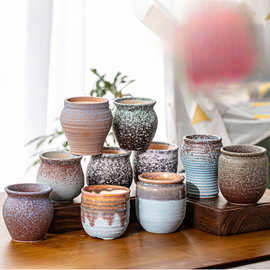 多肉花盆陶瓷法师老桩盆大口径北欧简约多肉花盆套装组合