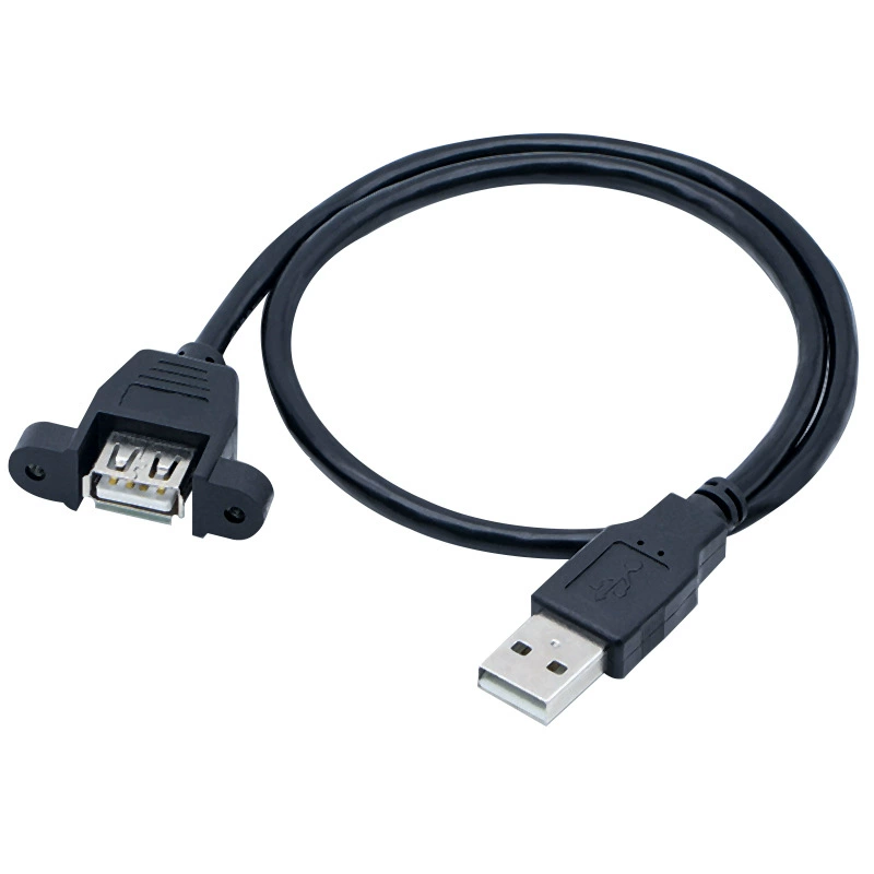 USB 2.0 мужской к женскому удлинителю с ушками, мужской к женскому, с отверстиями для винтов, USB с ушками, кожух-бокс заглушка