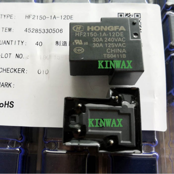 HF2150-1A-18DETF 一组常开4脚30A240VAC继电器