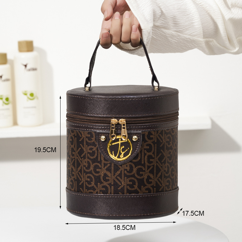 Douyin nueva bolsa de cosméticos Macaron Yuantong caja de almacenamiento de cosméticos de alto valor caja portátil de gran capacidad