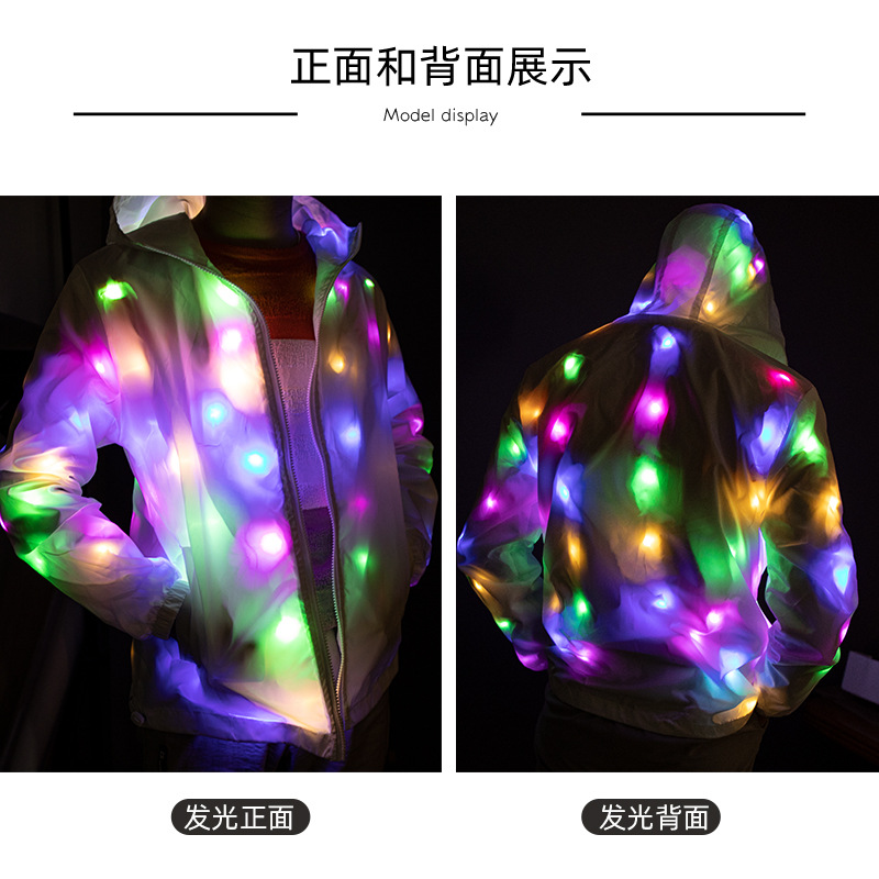 Ropa luminosa para fiestas en bares, chaquetas coloridas de moda INS, ropa con luces LED para conciertos que brilla en la noche. image 6