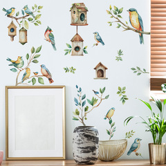 新款MG-C010創意鳥窩小鳥樹枝餐廳客廳美化裝飾牆貼紙自粘批發