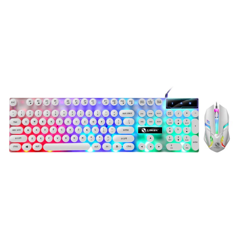 Limei GTX300 Панк круглый клавишный колпачок клавиатура и мышь костюм светящаяся Механическая компьютерная игра клавиатура и мышь костюм