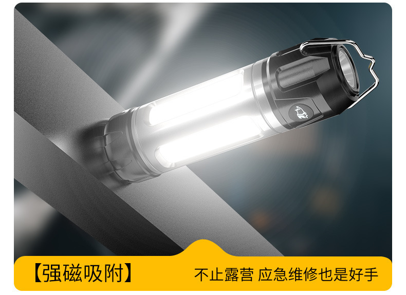 Cross-border new LED camping lantern, USB rechargeable, with stepless dimming, creating an ambient atmosphere for camping and tent use, a multi-functional handheld flashlight