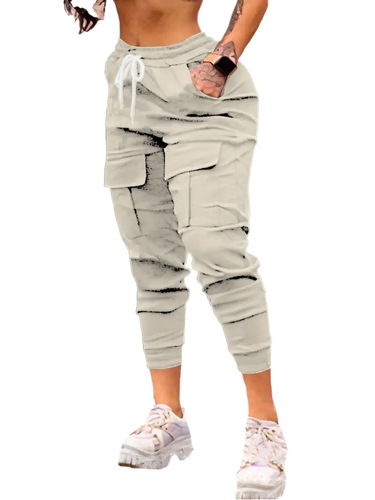 European and American Cross-Border Hot-Selling Plus-Size Women's Pants: Casual Workwear Trousers, Fashionable and Versatile, with Drawstring Waistband and Flap Pockets—Factory Direct Sales
