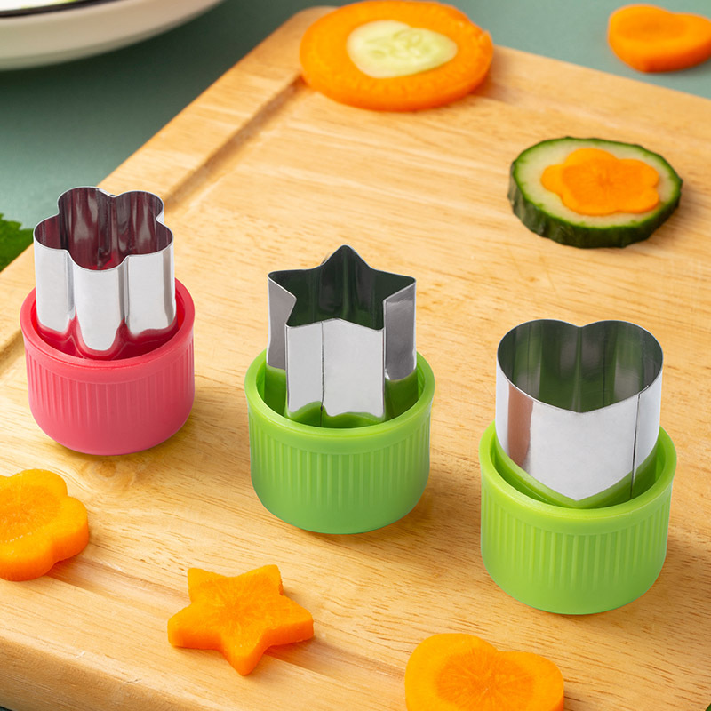 餅乾模具3件套印花模具不鏽鋼小兒輔食增食蔬菜切花模 蝴蝶面切模