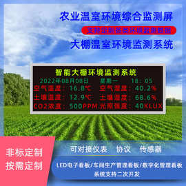 农业大棚温室环境数据监测电子看板土壤温湿度光照度检测显示屏