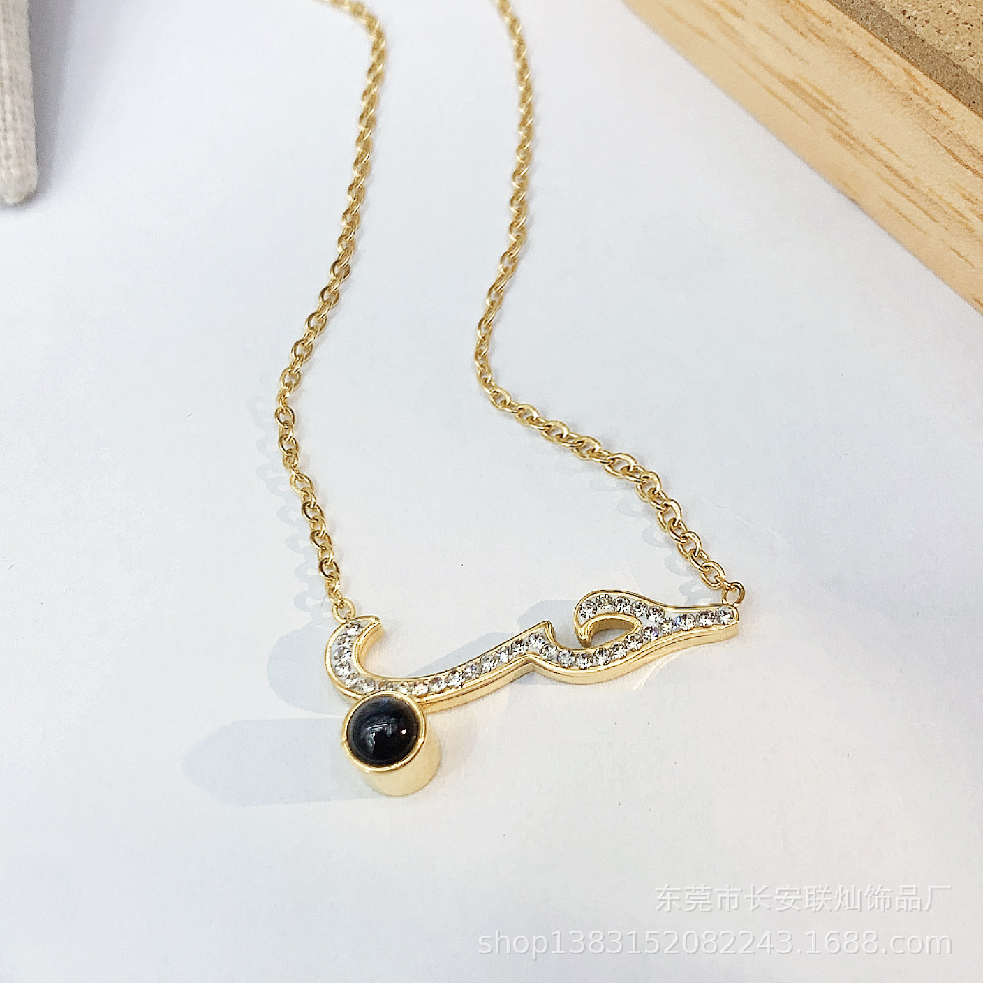 Cross-Border Summer New Necklace Arabic Love Declaration I Love You Stainless Steel High-End Personalized Jewelry