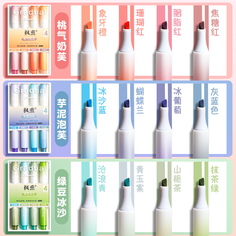 Bolígrafo resaltador Bolígrafo de cuenta manual Bolígrafo especial Bolígrafo de marca Color claro Protector de ojos Bolígrafo fluorescente Luz plateada de alto valor