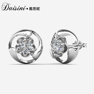 Simple Single Diamond Mosane Diamond Earrings Sterling Silver 925 Silver Earrings Fashion High Sense Geometric Earrings Moissanite Wholesale