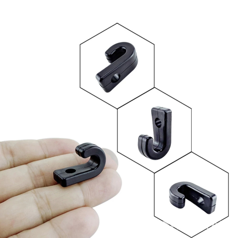 Kayak Accessories Marine Deck Accessories Tent Nylon Hanging Buckle Plastic Black J-shaped Hook Hanging Buckle