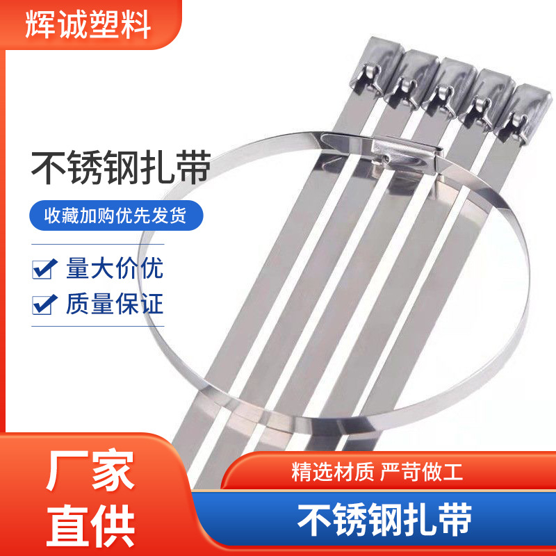 扎带厂家批发不锈钢扎带耐腐耐高温磨船用金属白钢扎带捆绑带
