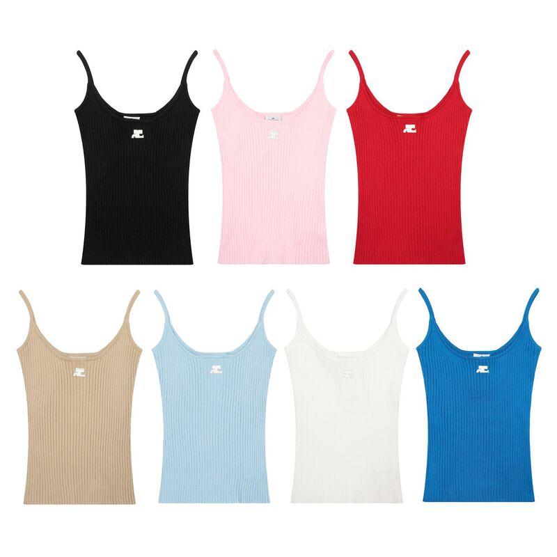 Zhao Lusi and Jennie's Same Style French Niche Fashion Brand Knitted Camisole Tank Top, Sexy Slim-Fit Vest for Women Zhao Lusi and Jennie's Same Style French Niche Fashion Brand Knitted Camisole Tank Top, Sexy Slim-Fit Vest for Women