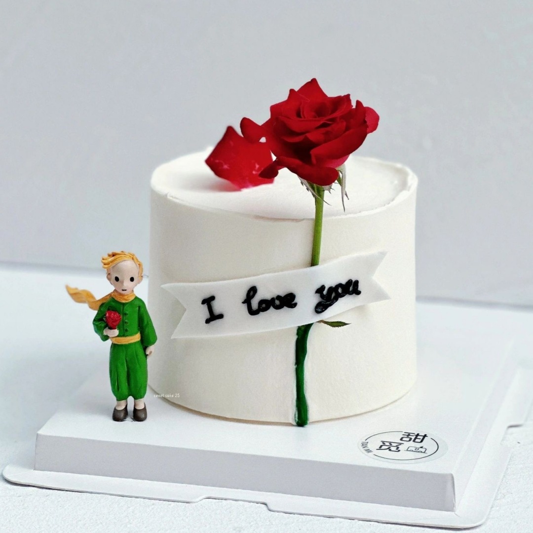 Tanabata Día de San Valentín Decoración de pasteles Decoración Rosa Principito Pareja Amor Tarjeta Confesión Complemento