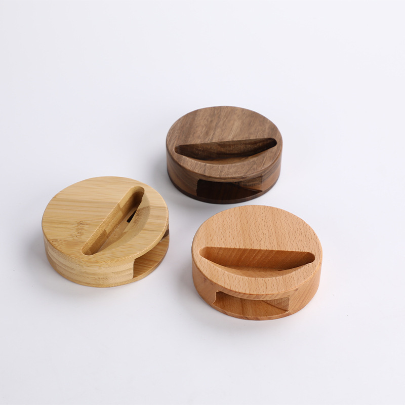 Creative Mobile Phone Holder, Physical Amplifier, Dual-Purpose, Rechargeable, External Mobile Phone Base, Solid Wood Desktop Amplifier