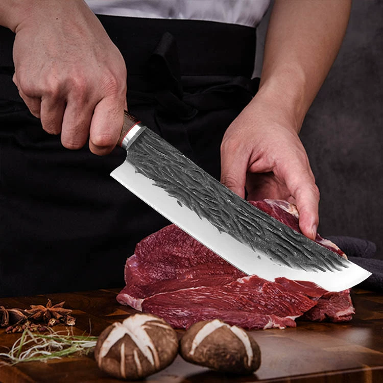 Ручная ковка разделочное ножа для тушения, кухонный нож для разделки свинины, баранины, рыбы, ручной нержавеющей стали, разделка мяса