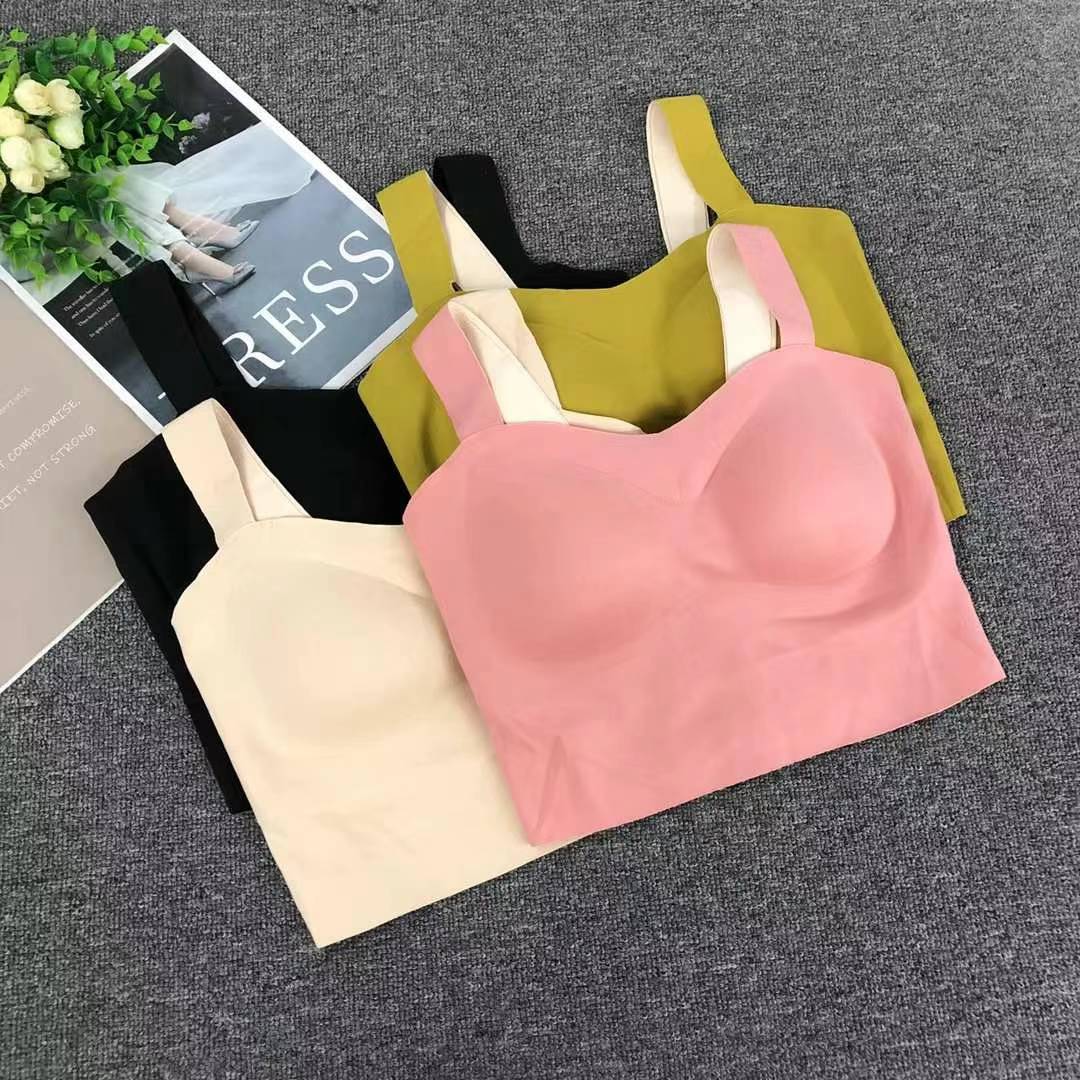 Nuevo chaleco de alta calidad sin marcas de largo medio de la espalda de dama sin anillo de acero bra de yoga ropa interior deportiva mujer al por mayor