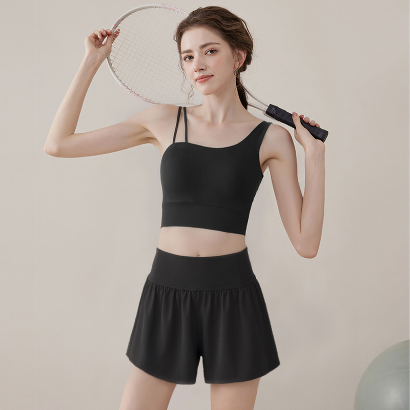 运动内衣女可外穿一体式瑜伽普拉提背心跑步健身服上衣套装批发|undefined