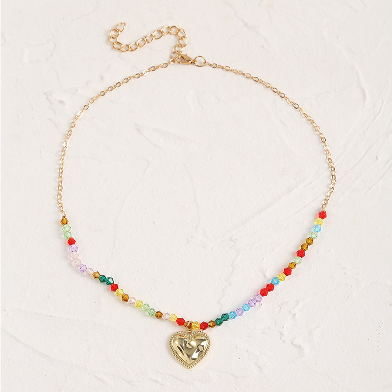pendentif en forme de coeur en cristal collier bohme perl bijoux en gros Nihaojewelrypicture3