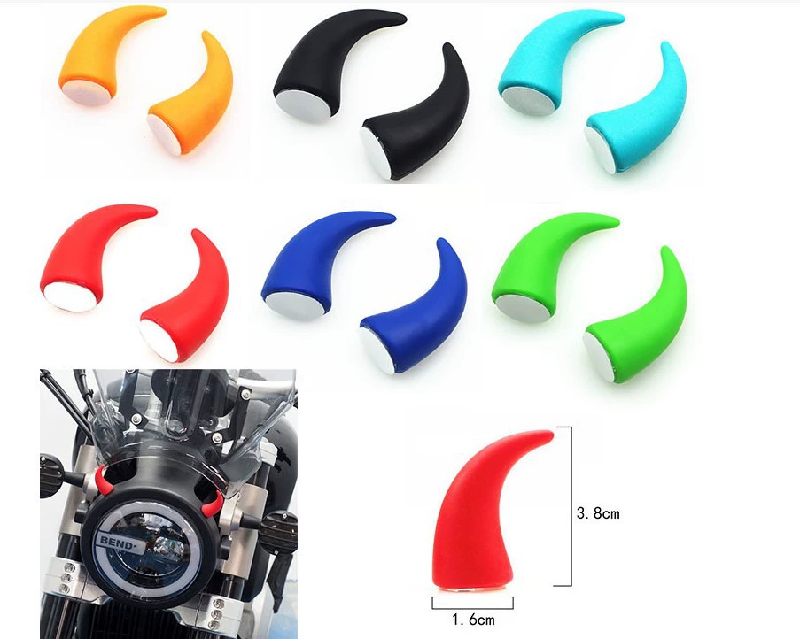 Фабрика мотоциклетный шлем Рог наклейки Рог пластиковые резиновые украшения Модификация аксессуары спортивный автомобиль Harley Личность ретро