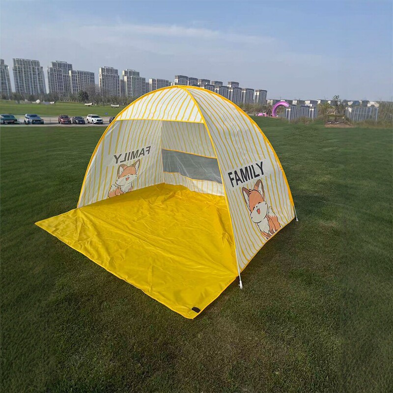 Convenient Quick-Open Outdoor Tent, Sun Protection, Windproof, Sunshade, Picnic Camping Folding Tent with Windows, Thickened Ground Stakes
