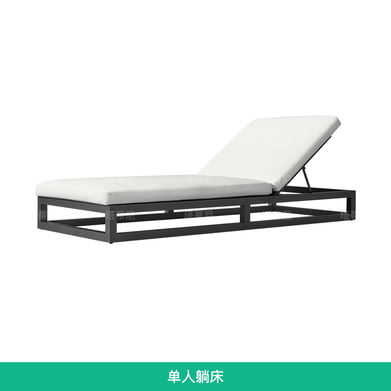 Conjunto de muebles de teca para exteriores, resistentes al agua y a los rayos UV, para patio, jardín, terraza, sofá de aluminio para balcón.