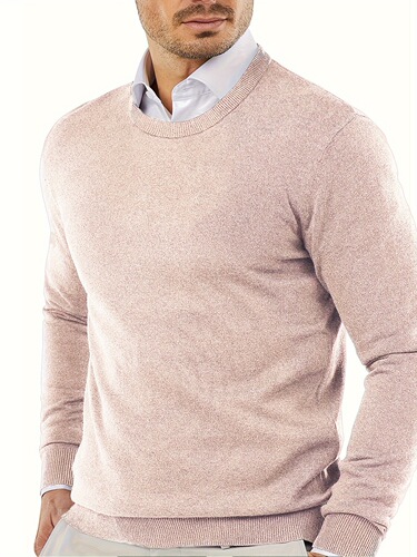 New Arrival Autumn/Winter Men's Round Neck Hooded Sweater Knit Top Pure Color Fashion Casual Men's Base Knit Shirt