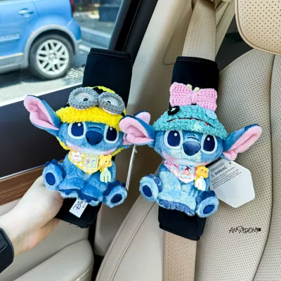 Sürətlər qutusu və əl tormozu başlıqları | & Stitch Car Seatbelt - shoulder-pads-101-black-plush-authentic-squatting-stitch-little-golden-hat-pink-butter-bib-minion-butter-bib-two
