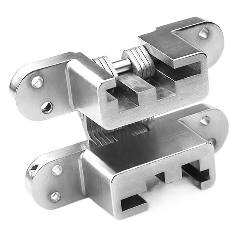 Mayorista bisagra de puerta oculta aleación de zinc oculta bisagra cruzada puerta de madera pantalla puerta plegable bisagra de puerta oculta