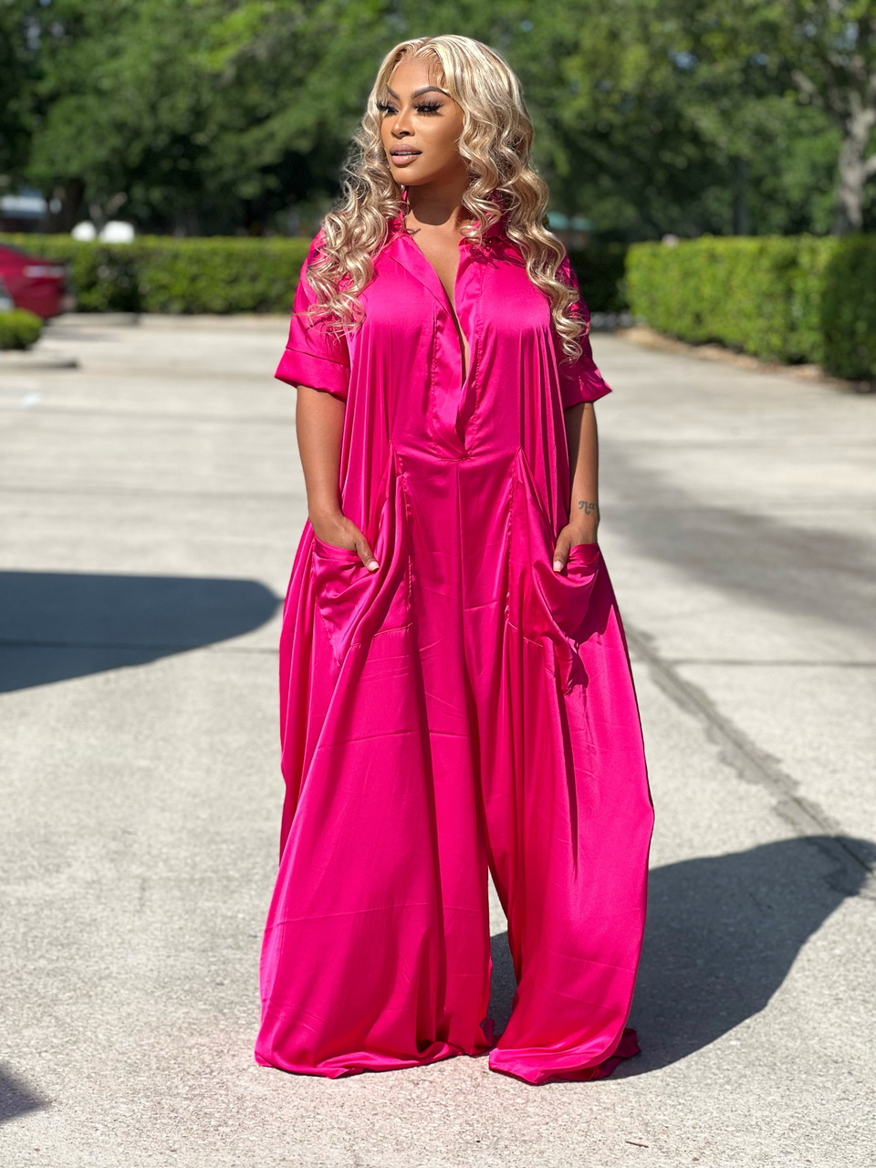 Women Clothing Summer Sexy Women Clothing Loose V neck Jumpsuit