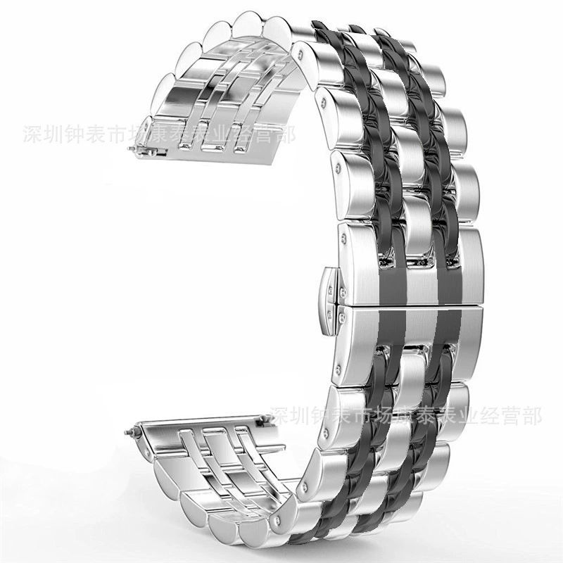 Подходит для Samsung Watch Galaxy Watch7/6/5 Huawei GT4 Seven-бусина нержавеющая сталь с металлом умные часы