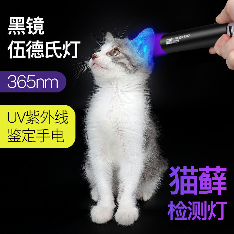 Cat Black Mirror purple light flashlight cat ringworm fluorescent detection lamp Cat Moss lamp fungus pathogen health detection lamp