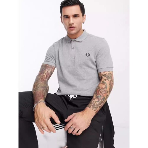 PERRY PERRY Wheat Summer Men Solid Color Short Sleeve Polo Business Casual Collar T-Shirt Paul Shirts