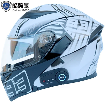 Cool riding treasure electric motorcycle, Motosiklet kaskı (dəbilqə) - white-ant-with-k10-bluetooth-m