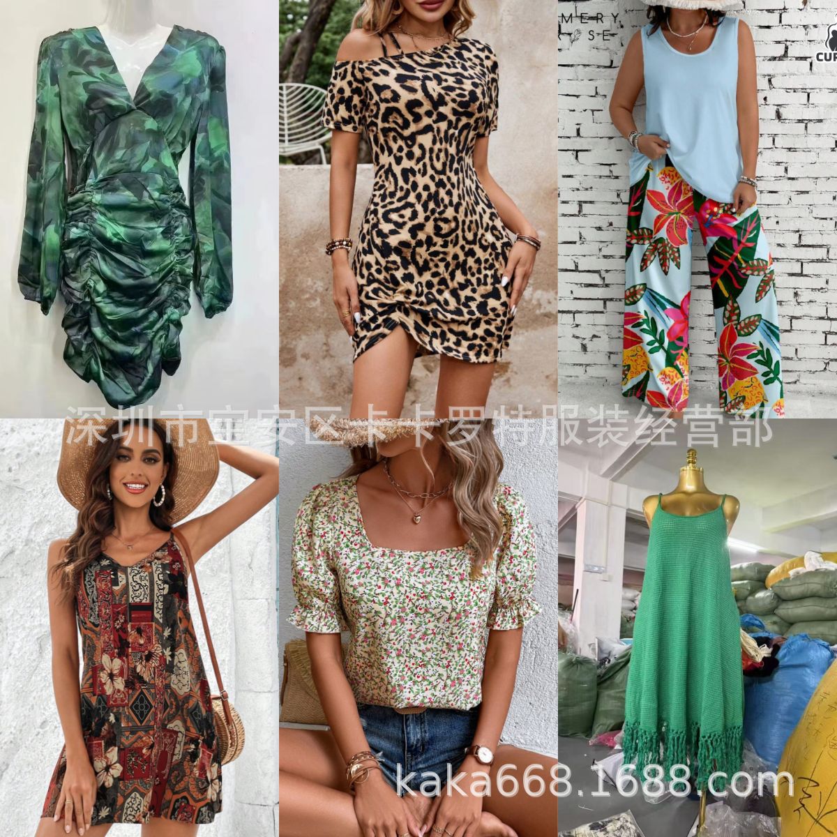欧美女装Dress跨境SHEIN时尚短袖小碎花印花Gown女士连衣裙ROSE