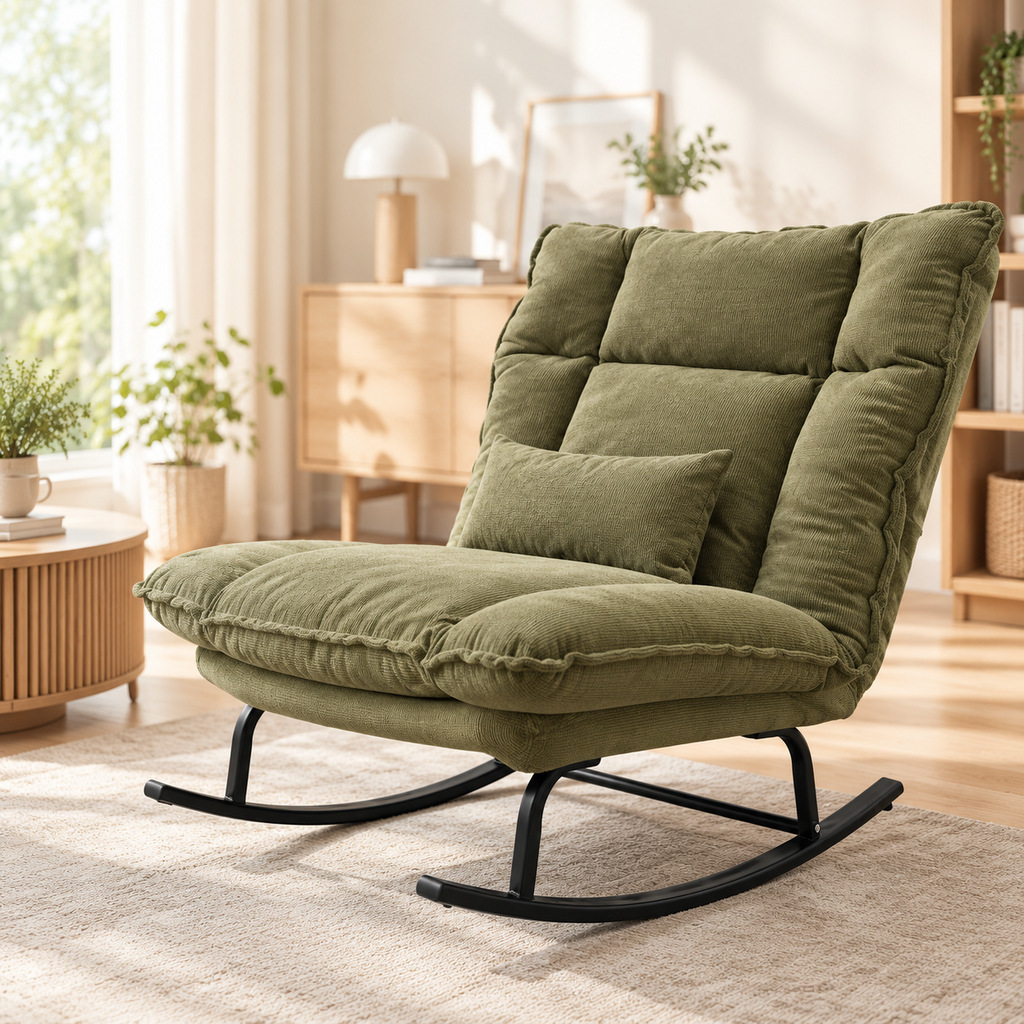 New rocking chair, recliner, lazy chair, suitable for lying down and sleeping, for balcony, home use, leisure chair, living room, nap, lazy sofa, rocking chair