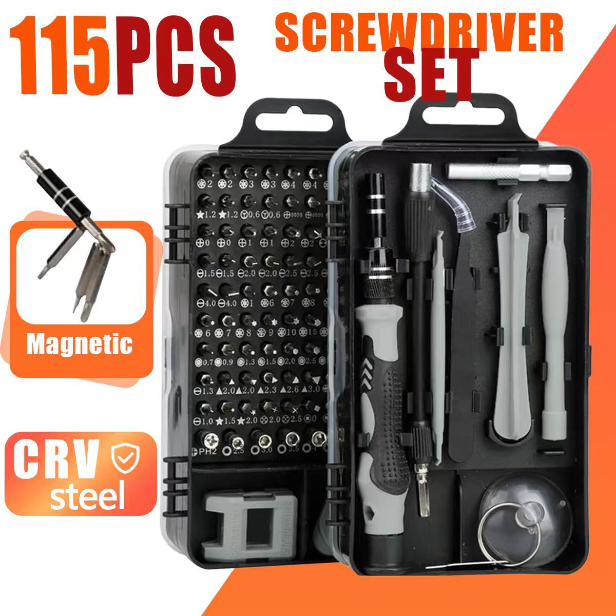 115-in-1 Screwdriver Set, Multi-Functional Tool for Repairing Mobile Phones, Computers, Glasses, and Disassembling Devices